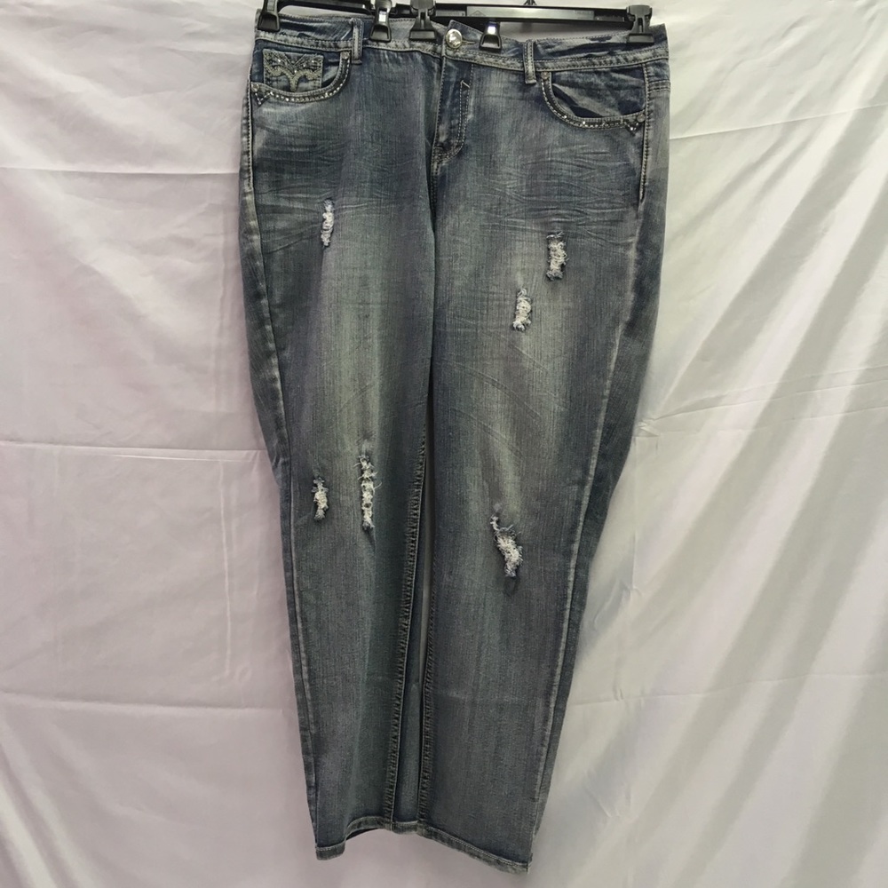 Distressed jeans